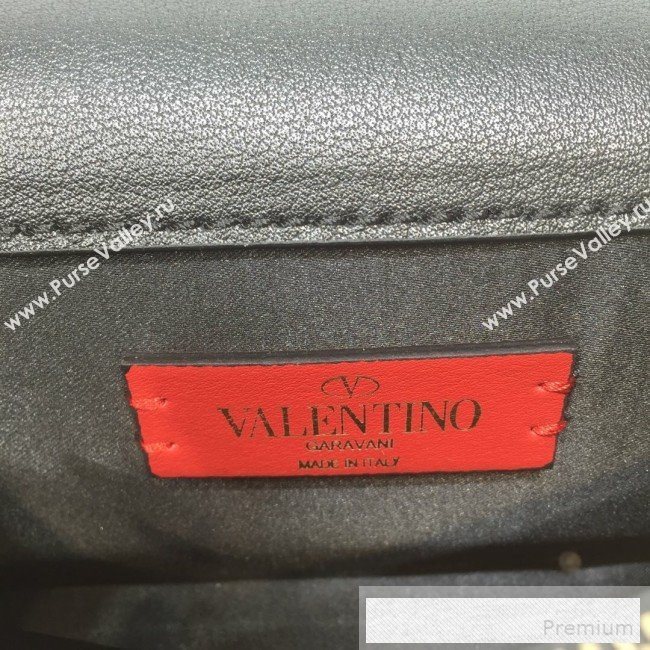 Valentino VRing Chain Flap Shoulder Bag Black 2019 (XYD-9052143)