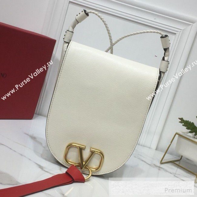 Valentino Medium Goatskin VRing Crossbody Bag White 2019 (XYD-9052144)