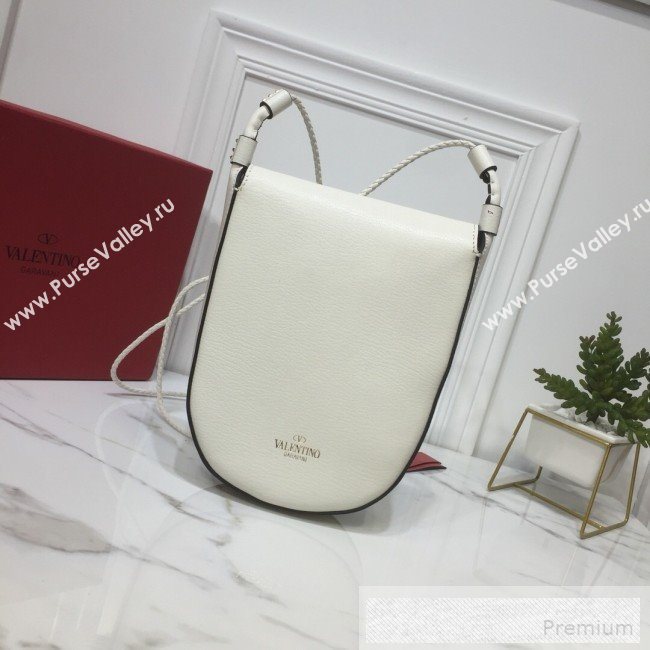 Valentino Medium Goatskin VRing Crossbody Bag White 2019 (XYD-9052144)