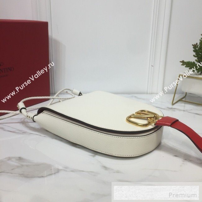Valentino Medium Goatskin VRing Crossbody Bag White 2019 (XYD-9052144)