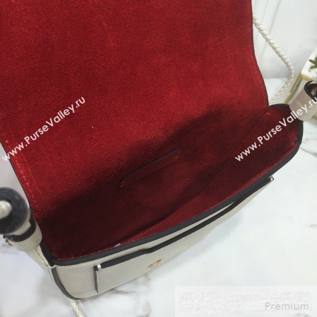 Valentino Medium Goatskin VRing Crossbody Bag White 2019 (XYD-9052144)