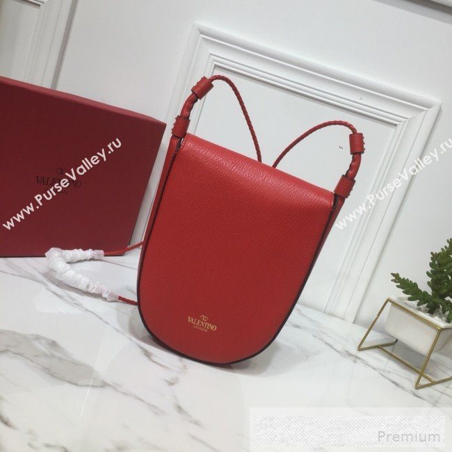 Valentino Medium Goatskin VRing Crossbody Bag Red 2019 (XYD-9052145)