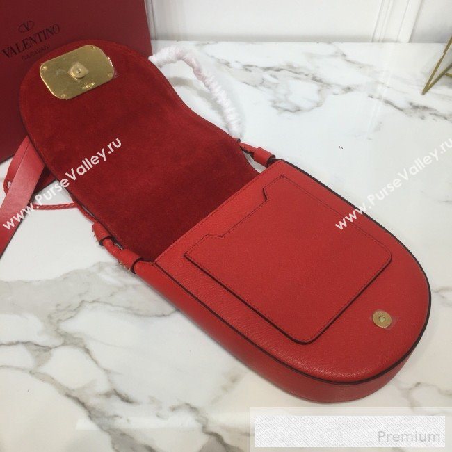 Valentino Medium Goatskin VRing Crossbody Bag Red 2019 (XYD-9052145)