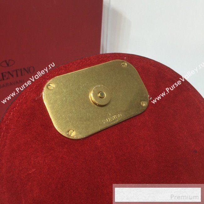 Valentino Medium Goatskin VRing Crossbody Bag Red 2019 (XYD-9052145)