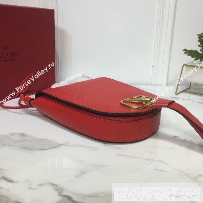 Valentino Medium Goatskin VRing Crossbody Bag Red 2019 (XYD-9052145)