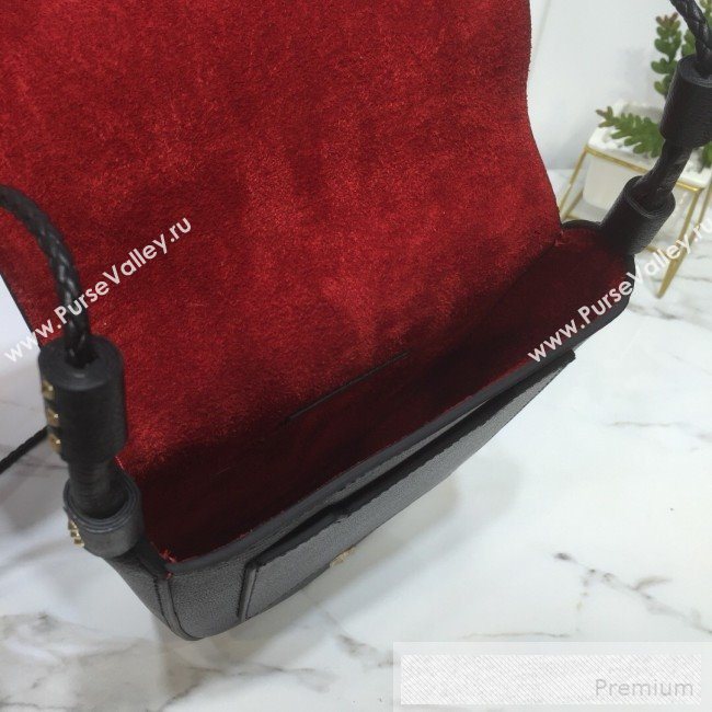 Valentino Medium Goatskin VRing Crossbody Bag Black 2019 (XYD-9052146)