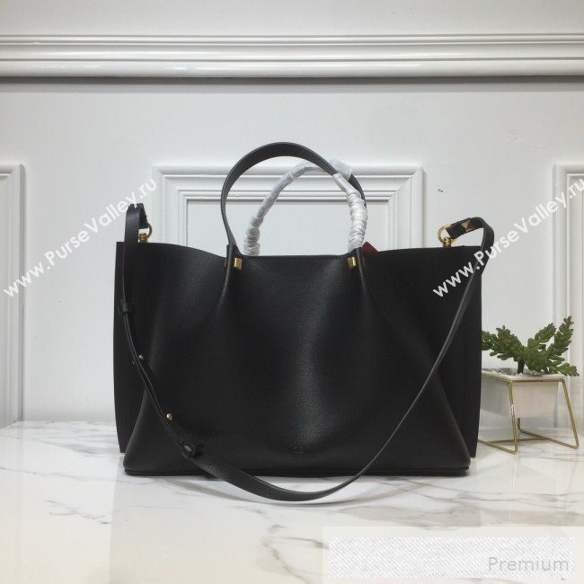 Valentino Large Giant V Logo Shopping Tote Bag Black/White 2019 (XYD-9052148)
