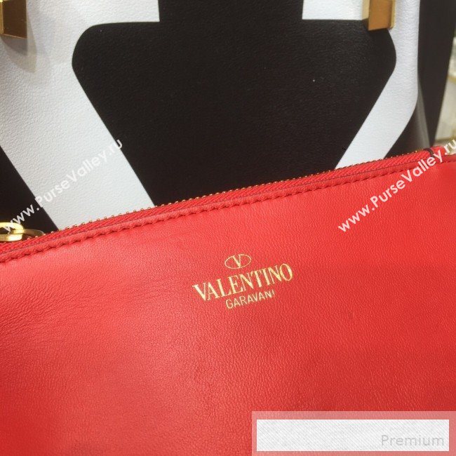 Valentino Large Giant V Logo Shopping Tote Bag Black/White 2019 (XYD-9052148)