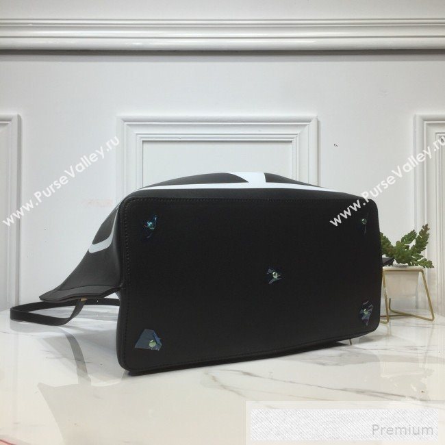 Valentino Large Giant V Logo Shopping Tote Bag Black/White 2019 (XYD-9052148)