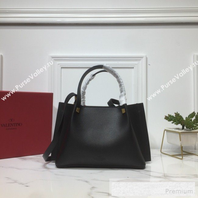 Valentino Small Giant V Logo Shopping Tote Bag Black/White 2019 (XYD-9052147)