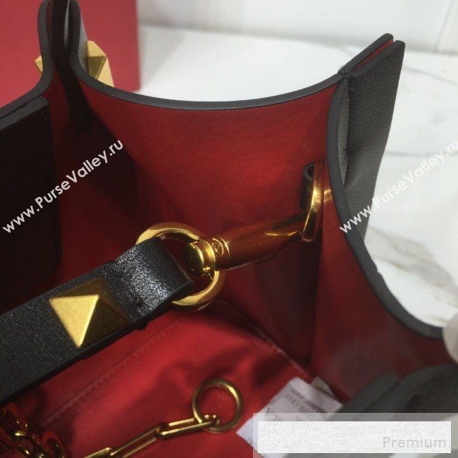 Valentino Small Giant V Logo Shopping Tote Bag Black/White 2019 (XYD-9052147)