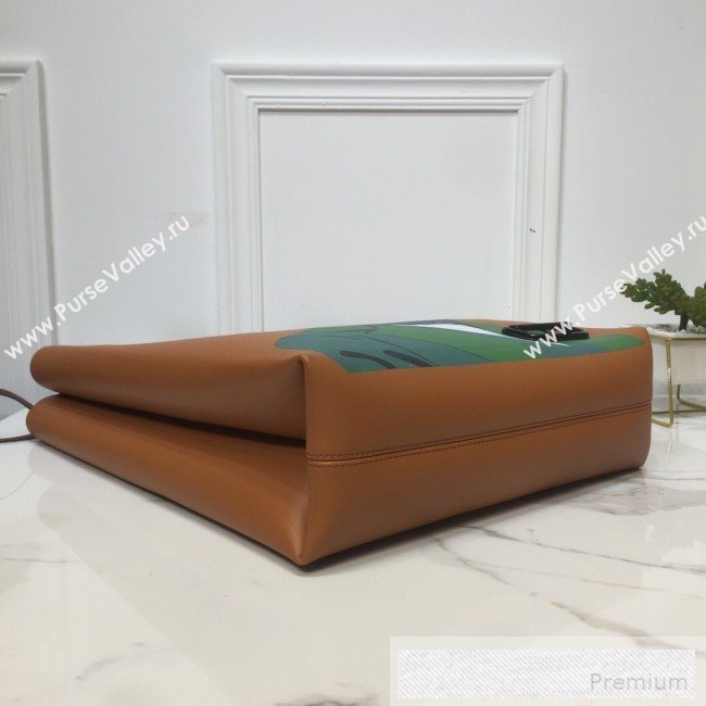 Valentino Painting Long VRing Shopping Tote Bag Tan 2019 (XYD-9052152)