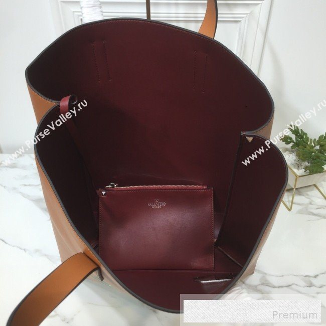 Valentino Painting Long VRing Shopping Tote Bag Tan 2019 (XYD-9052152)