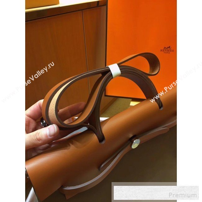 Hermes Original Leather And Canvas Large Herbag Handbag 39cm Etoupe/Brown 2019 (DB-9052368)