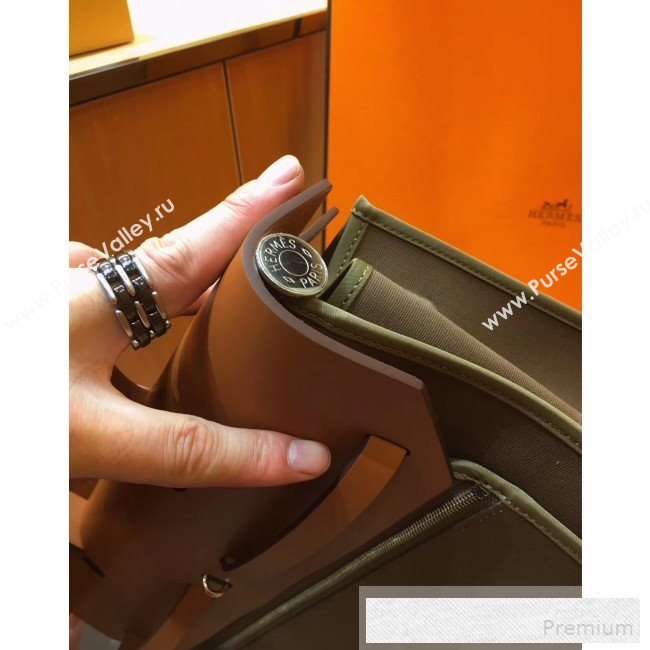 Hermes Original Leather And Canvas Large Herbag Handbag 39cm Etoupe/Brown 2019 (DB-9052368)