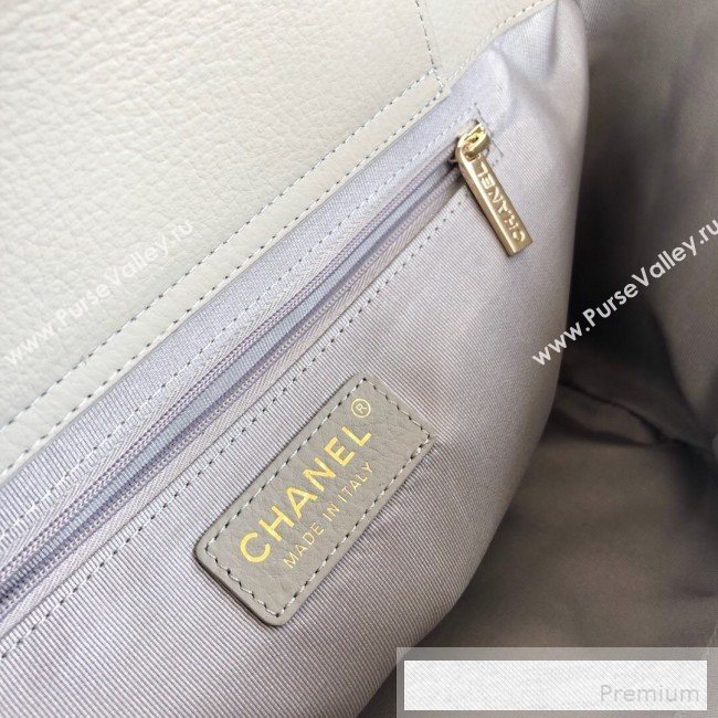 Chanel Patchwork Quilted Leather CC Shopping Tote Bag Light Grey 2019 (YD-9052065)