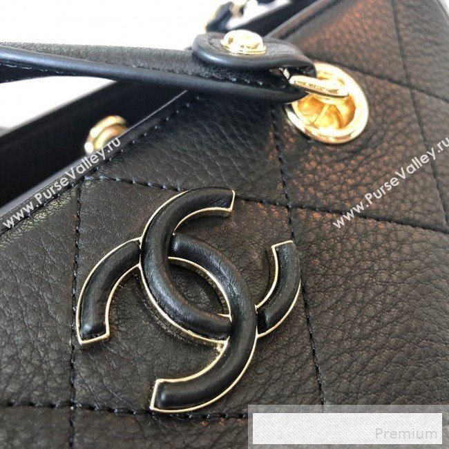 Chanel Patchwork Quilted Leather CC Shopping Tote Bag Black 2019 (YD-9052067)