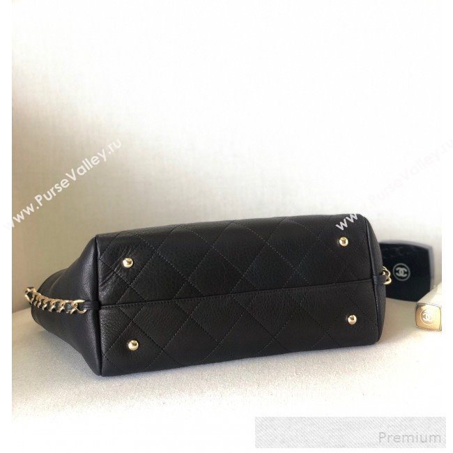 Chanel Patchwork Quilted Leather CC Shopping Tote Bag Black 2019 (YD-9052067)