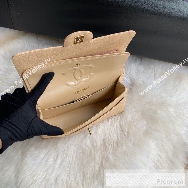 Chanel Classic Quilted Iridescent Grained Calfskin Flap Bag Nude 2019 (SSZ-9052082)