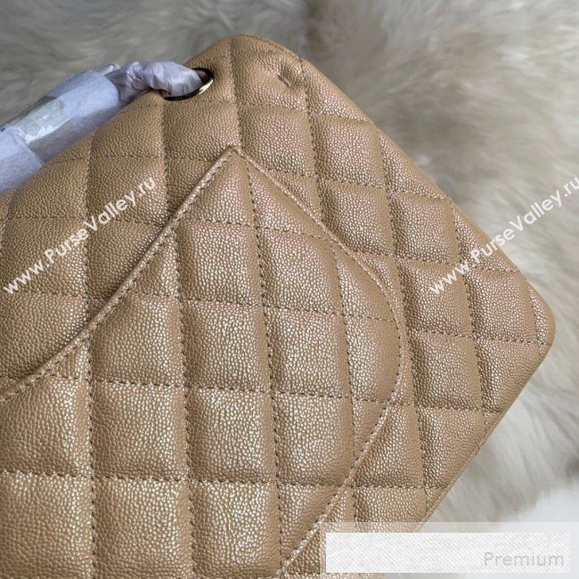 Chanel Classic Quilted Iridescent Grained Calfskin Flap Bag Nude 2019 (SSZ-9052082)