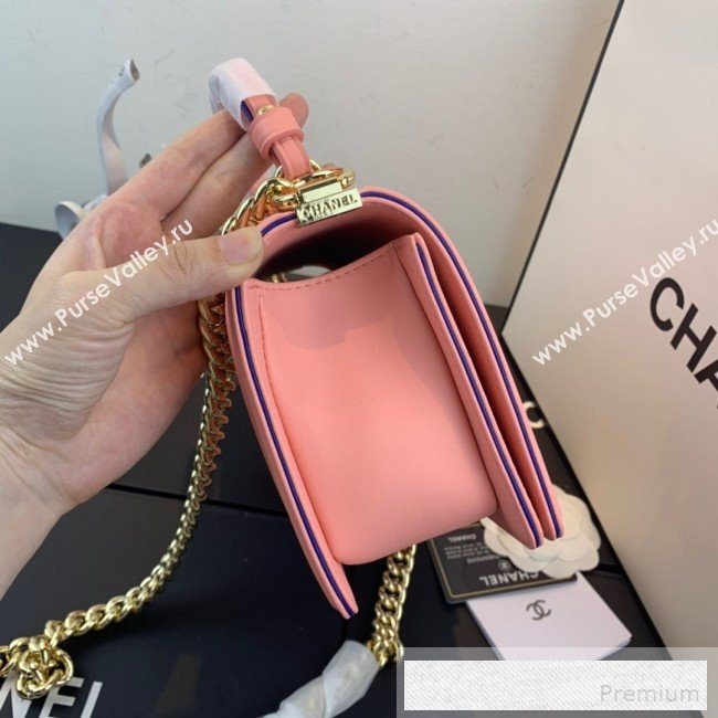 Chanel Quilted Leather Leboy Flap Top Handle Bag AS0136 Pink 2019 (SSZ-9052102)