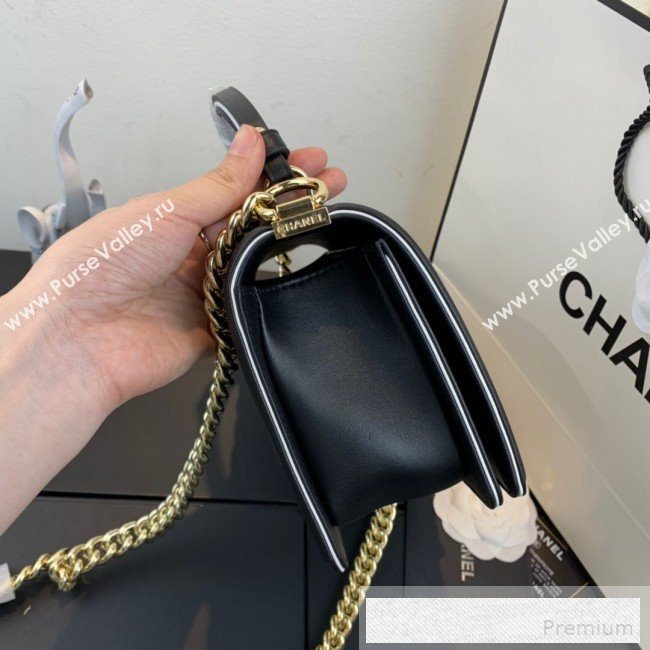Chanel Quilted Leather Leboy Flap Top Handle Bag AS0136 Black 2019 (SSZ-9052104)