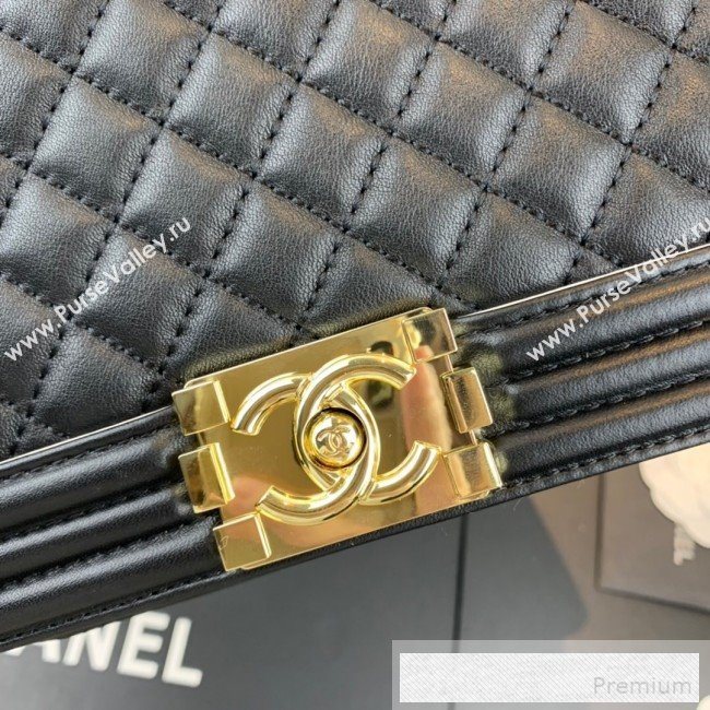 Chanel Quilted Leather Leboy Flap Top Handle Bag AS0136 Black 2019 (SSZ-9052104)
