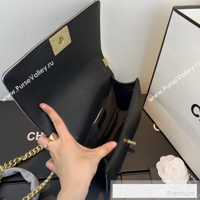 Chanel Quilted Leather Leboy Flap Top Handle Bag AS0136 Black 2019 (SSZ-9052104)