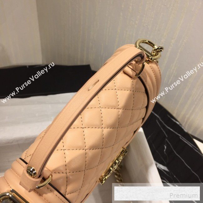 Chanel Quilted Calfskin Mini Flap Top Handle Bag with Contrasting Trim Nude 2019 (FM-9052918)