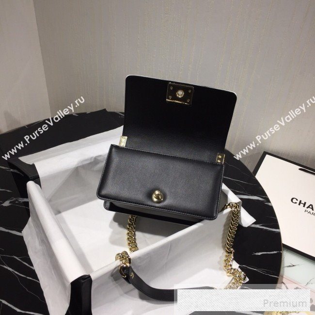 Chanel Quilted Calfskin Mini Flap Top Handle Bag with Contrasting Trim Black 2019 (FM-9052919)