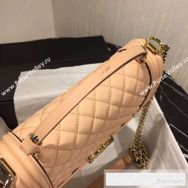 Chanel Quilted Calfskin Flap Top Handle Bag with Contrasting Trim Nude 2019 (FM-9052921)