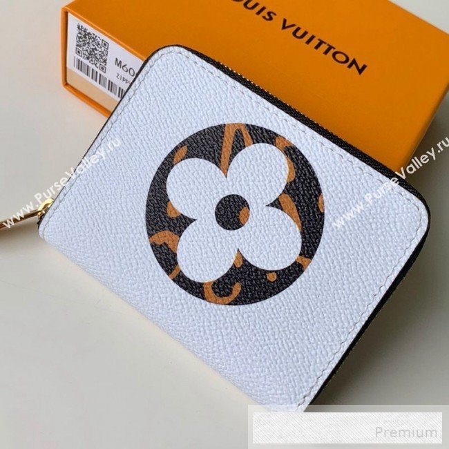 Louis Vuitton Animal Print Giant Monogram Zippy Coin Purse M60067 White  (KD-9052936)