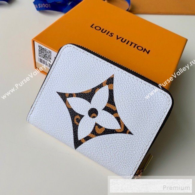 Louis Vuitton Animal Print Giant Monogram Zippy Coin Purse M60067 White  (KD-9052936)