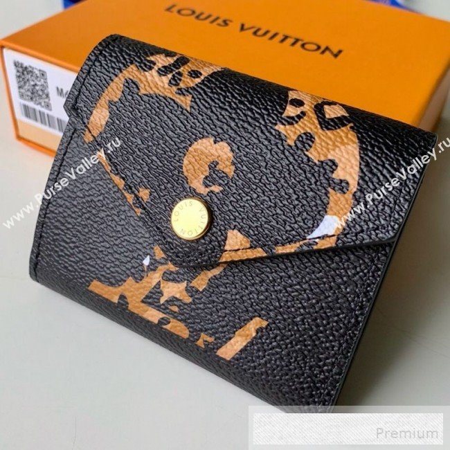 Louis Vuitton Animal Print Giant Monogram Zippy Zoe Short Wallet M62933 Black (KD-9052937)