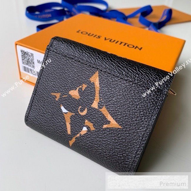 Louis Vuitton Animal Print Giant Monogram Zippy Zoe Short Wallet M62933 Black (KD-9052937)