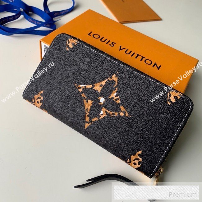 Louis Vuitton Animal Print Giant Monogram Zippy Long Wallet M60017 Black  (KD-9052938)