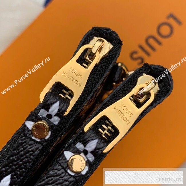 Louis Vuitton Animal Print Giant Monogram Pochette Double Zip Chain Pouch M67561 Black (KD-9052941)