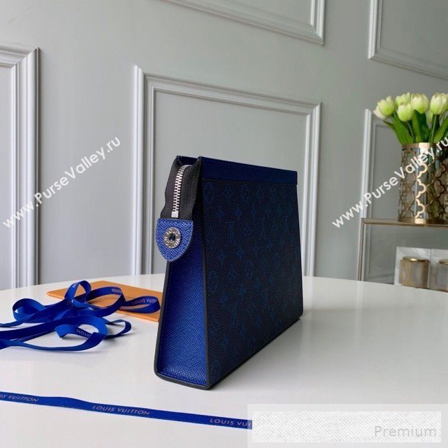 Louis Vuitton Monogram Pochette Voyage MM Pouch M61692 Blue 2019 (KD-9052951)