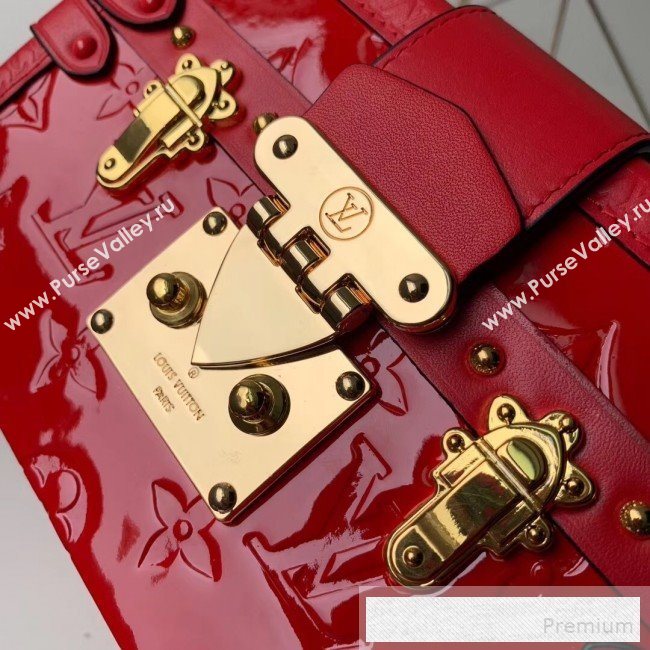 Louis Vuitton Petite Malle Shoulder Bag in Patent Leather M54181 Red 2019 (Fang-9052953)