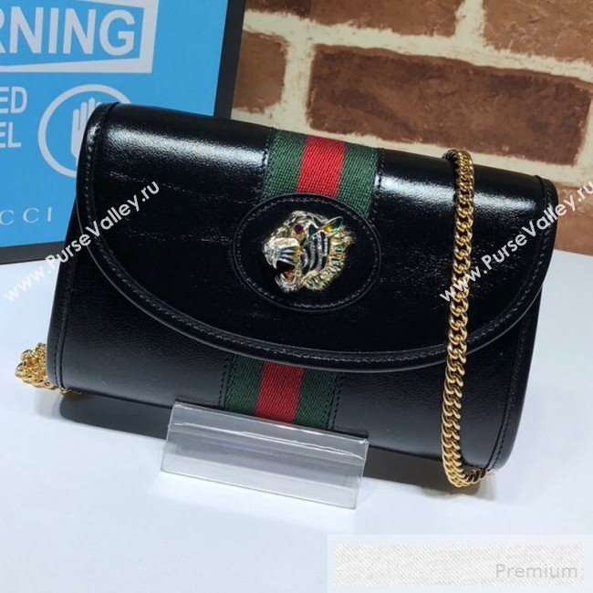 Gucci Leather Rajah Mini Shoulder Bag 573797 Black 2019 (DLH-9052961)