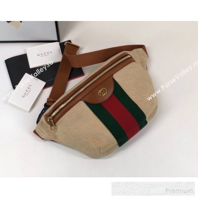 Gucci Beige Vintage Canvas Belt Bag 575082 2019 (DLH-9052963)