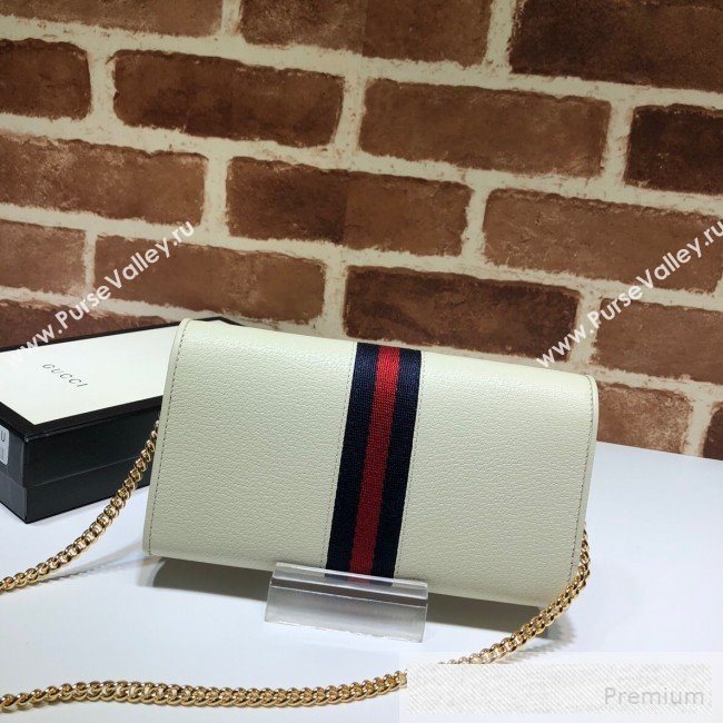 Gucci Ophidia Leather Chain Wallet 546592 White 2019 (MHJ-9053004)