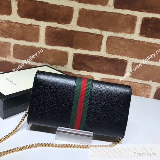 Gucci Ophidia Leather Chain Wallet 546592 Black 2019 (MHJ-9053003)