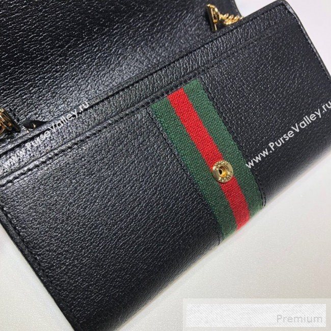 Gucci Ophidia Leather Chain Wallet 546592 Black 2019 (MHJ-9053003)