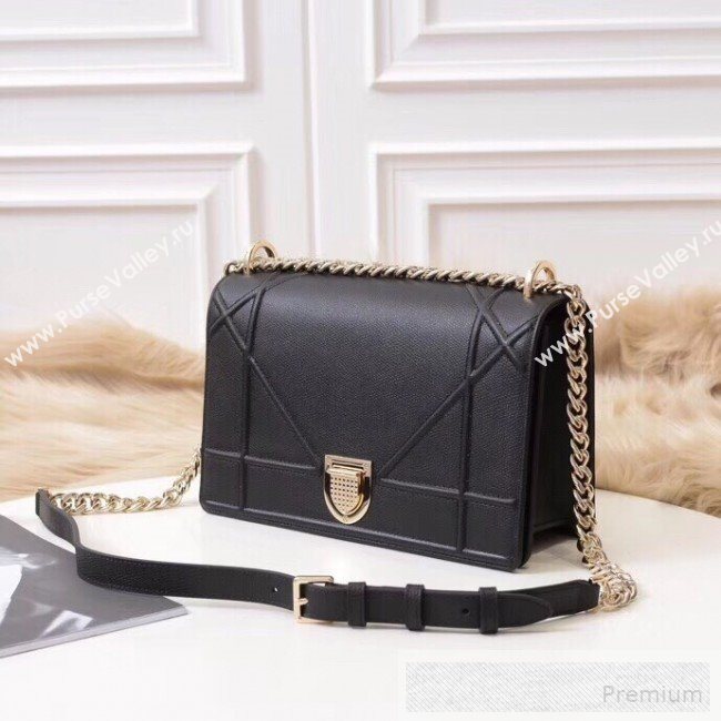 Dior Diorama Flap Shoulder Bag in Grained Cannage Leather Black 2019 (XYD-9053008)