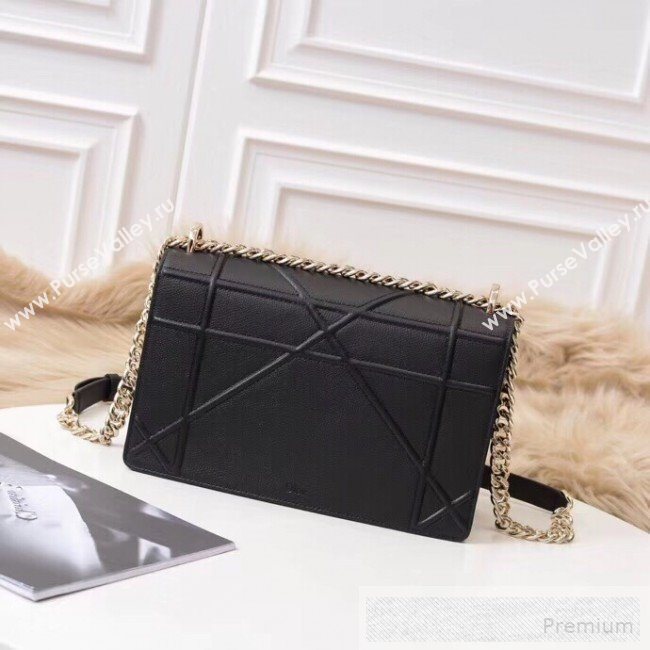 Dior Diorama Flap Shoulder Bag in Grained Cannage Leather Black 2019 (XYD-9053008)