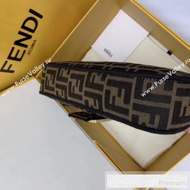 Fendi FF Fabric Medium Baguette Bag Brown/Black 2019 (AFEI-9053010)