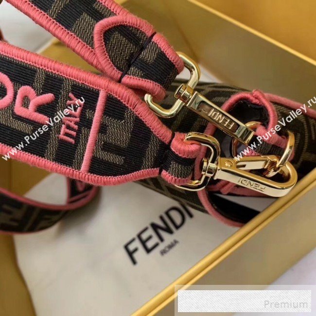 Fendi FF Fabric Medium Baguette Bag Brown/Pink 2019 (AFEI-9053011)