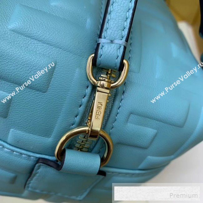 Fendi Lambskin FF Square-shaped Mini Boston Top Handle Bag Blue 2019 (AFEI-9053013)