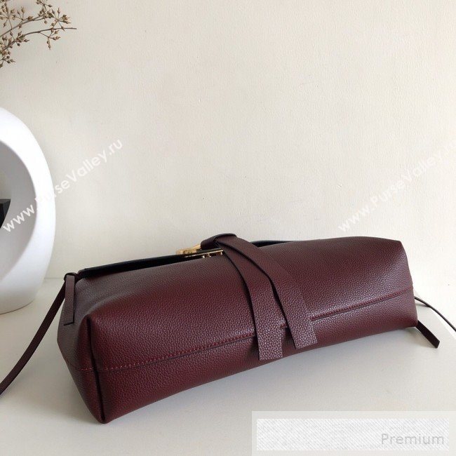 Valentino Medium VRing Grainy Calfskin Chain Shoulder Bag Burgundy 2019 (JJ3-9053055)